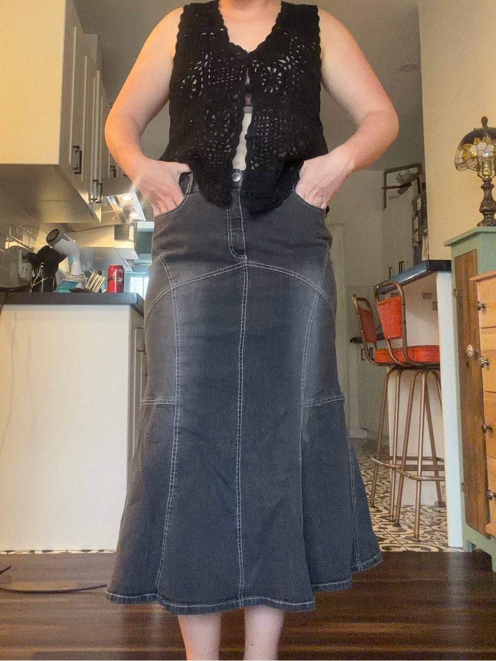Y2K funky Black Denim Skirt - Picture 5 of 14